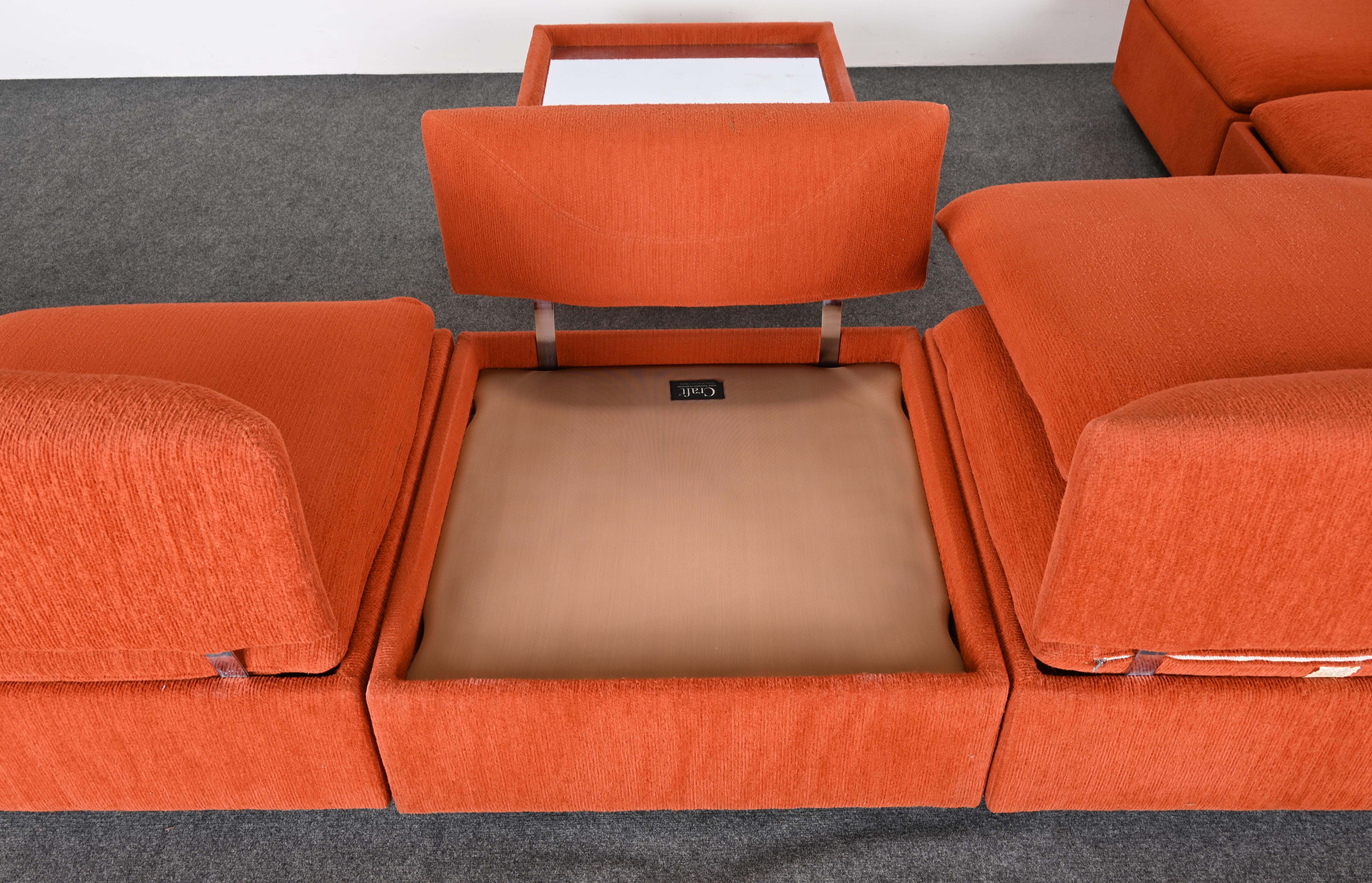 Eight Piece Sectional Sofa by Adrian Pearsall for Craft, 1970s 12