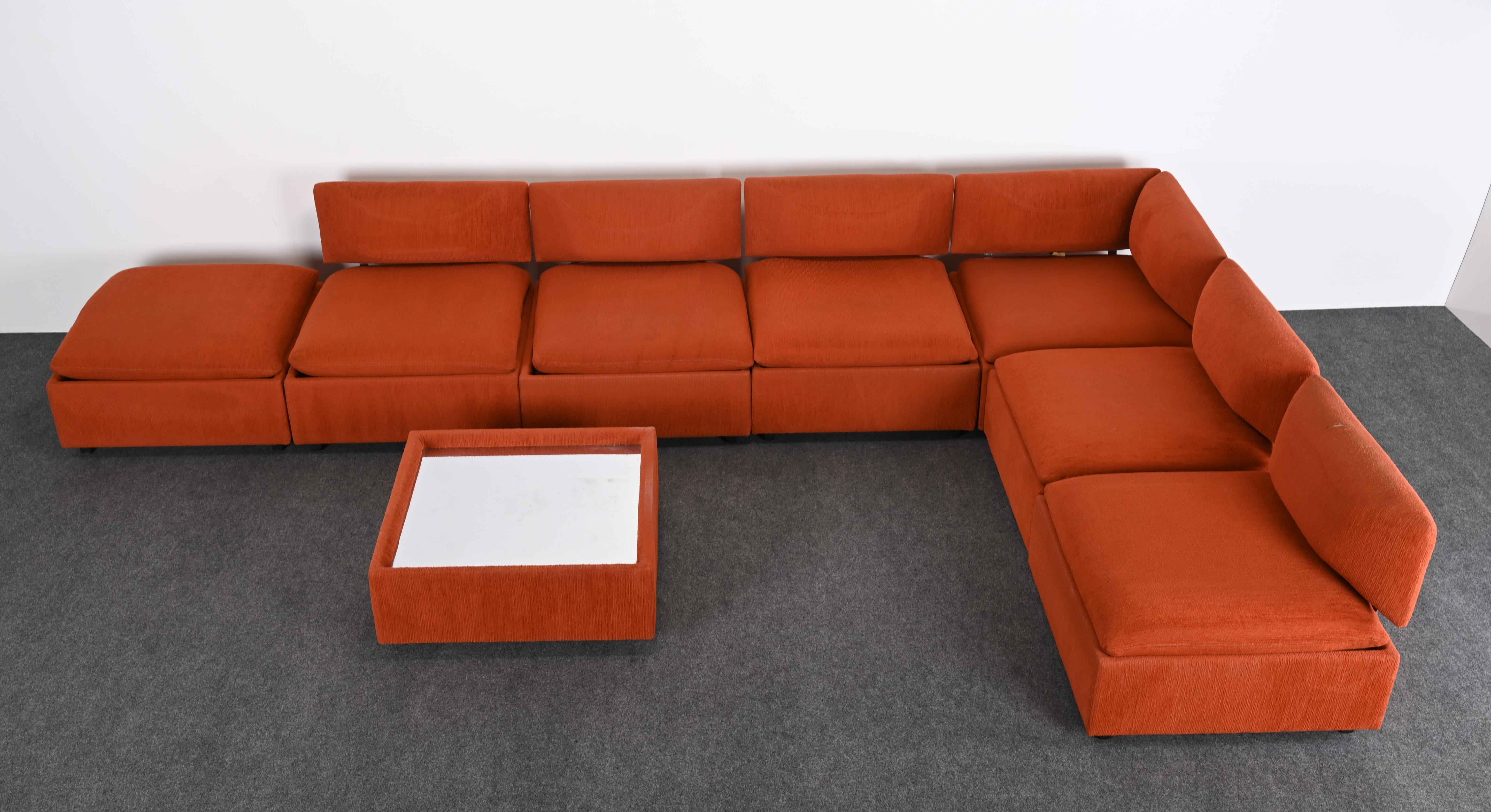 Eight Piece Sectional Sofa by Adrian Pearsall for Craft, 1970s In Good Condition In Hamburg, PA