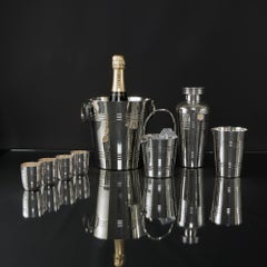 Eight piece silver-plated cocktail set