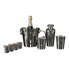 Set da cocktail da otto pezzi placcato argento