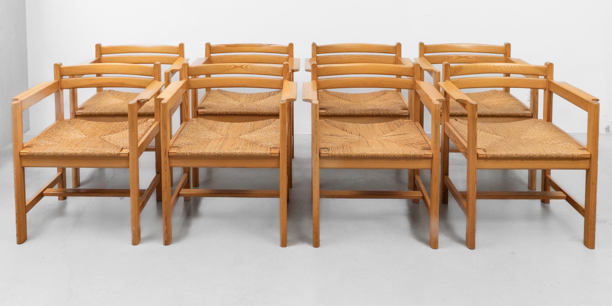 Ocho sillones de pino de Børge Mogensen para AB Karl Andersson & Söner Suecia en venta 4