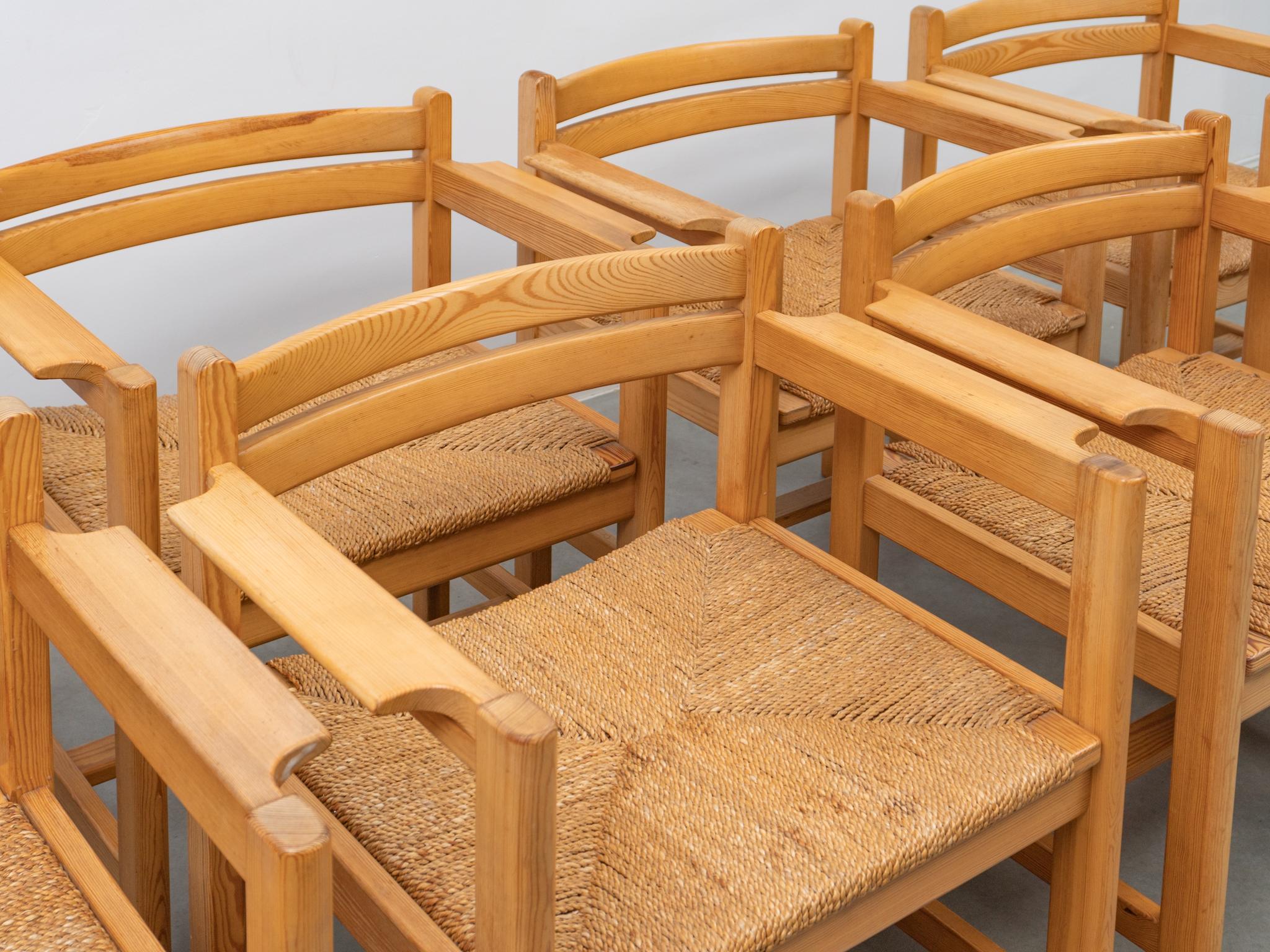 Eight Pine Arm Chairs by Børge Mogensen for AB Karl Andersson & Söner Sweden For Sale 5