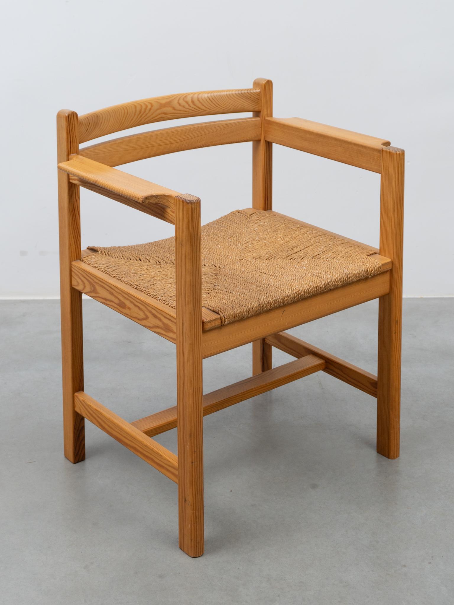 Scandinavian Modern Eight Pine Arm Chairs by Børge Mogensen for AB Karl Andersson & Söner Sweden For Sale