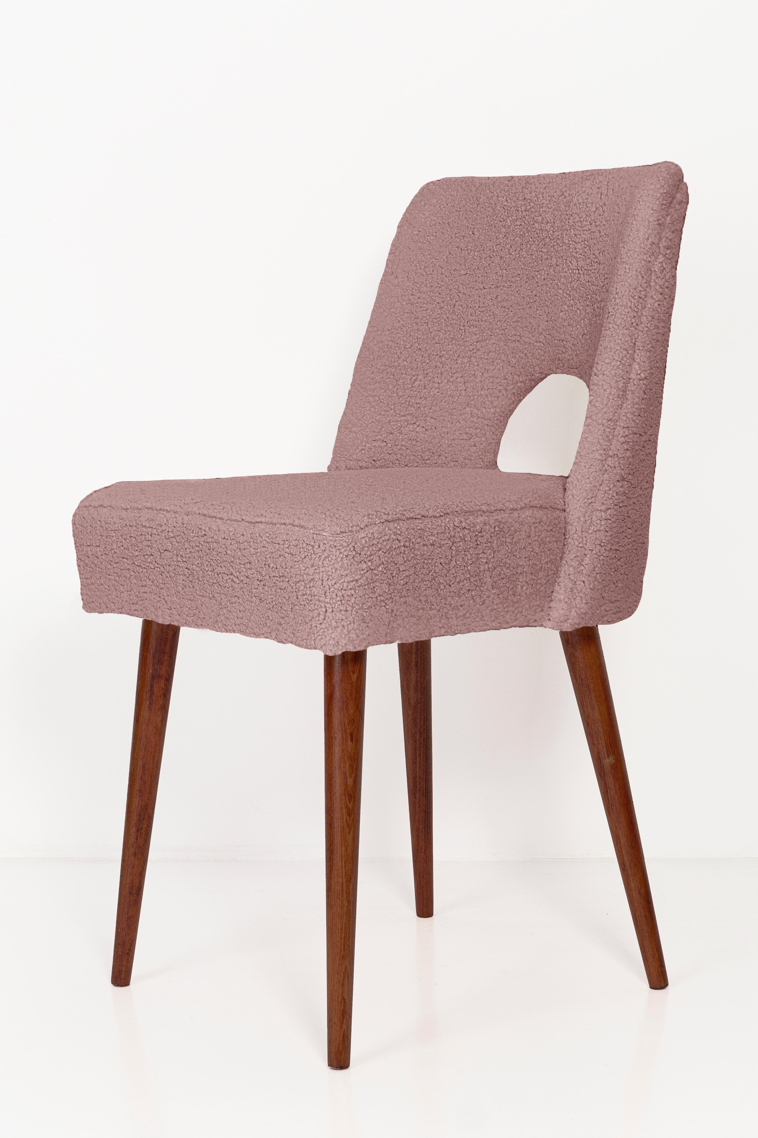 Acht rosa Boucle 'Shell'-Stühle, 1960er Jahre im Zustand „Hervorragend“ im Angebot in 05-080 Hornowek, PL