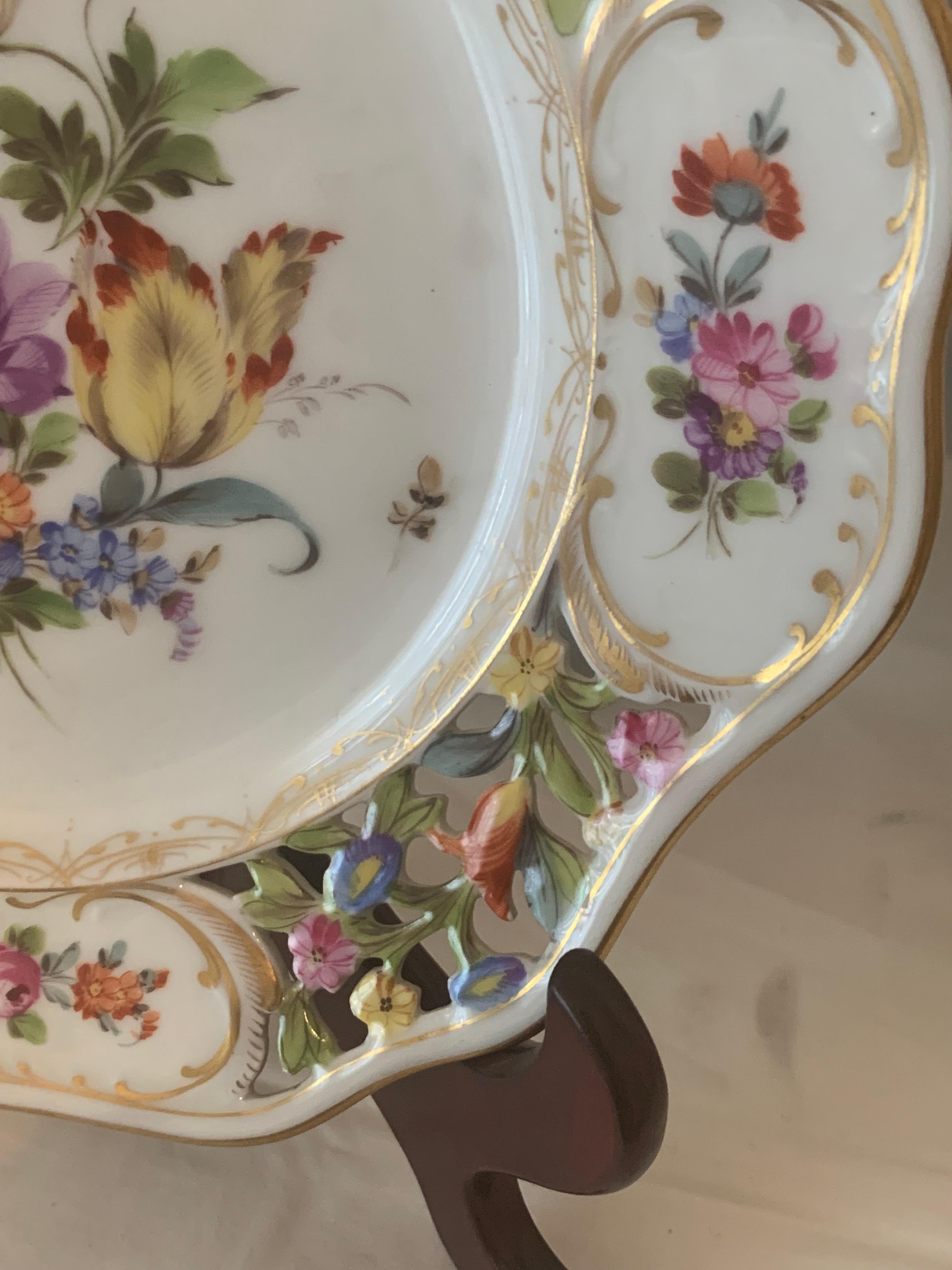 Rococo Eight plates by dresden manufactory porcelain For Sale