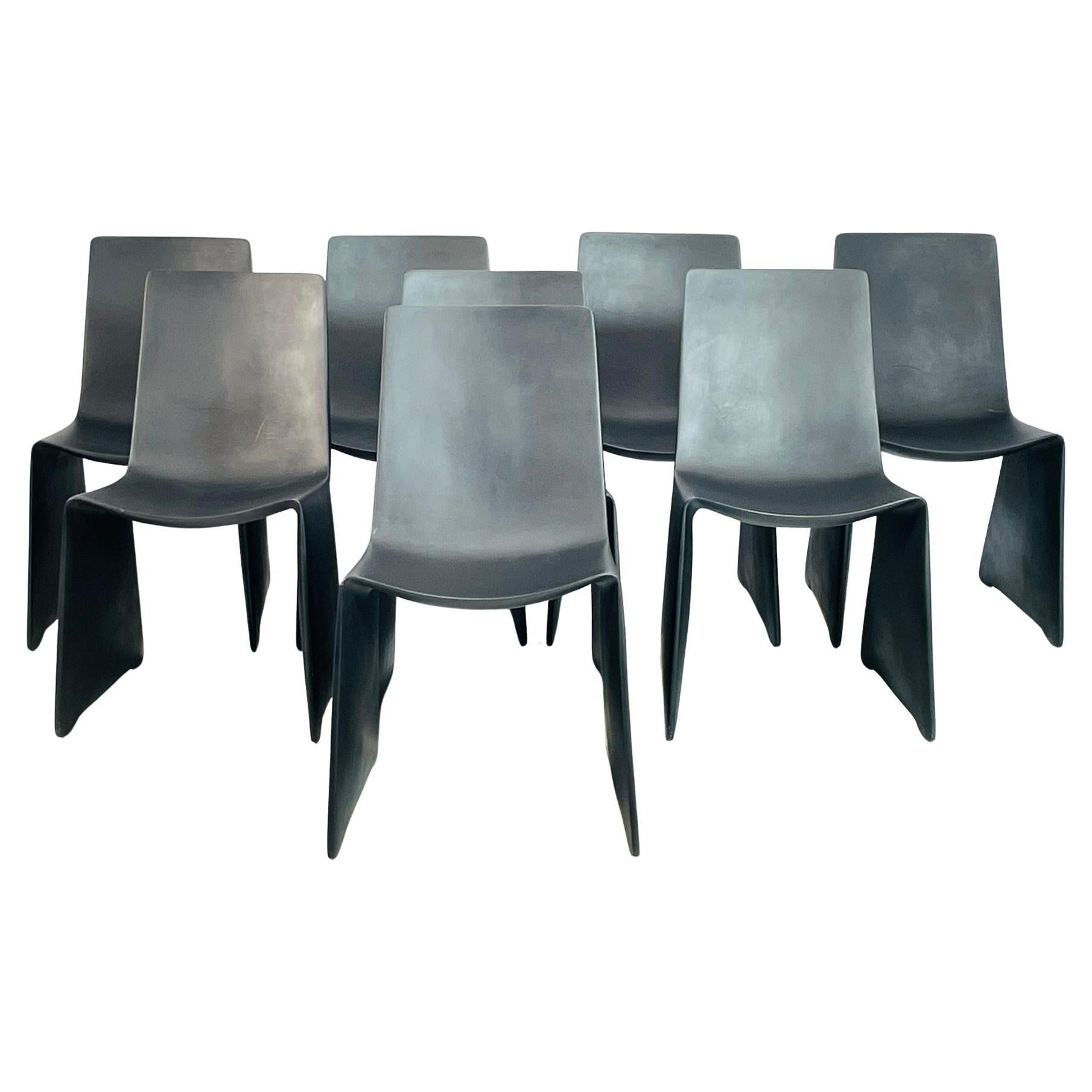 Eight "Positano" Black Foundry Dining Chairs by Patrick Naggar for Ralph Pucci