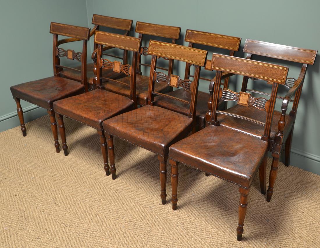 Eight Regency Antique Mahogany Dining Chairs For Sale 6