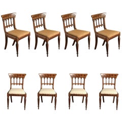 Eight Regency Gothic Dining Chairs