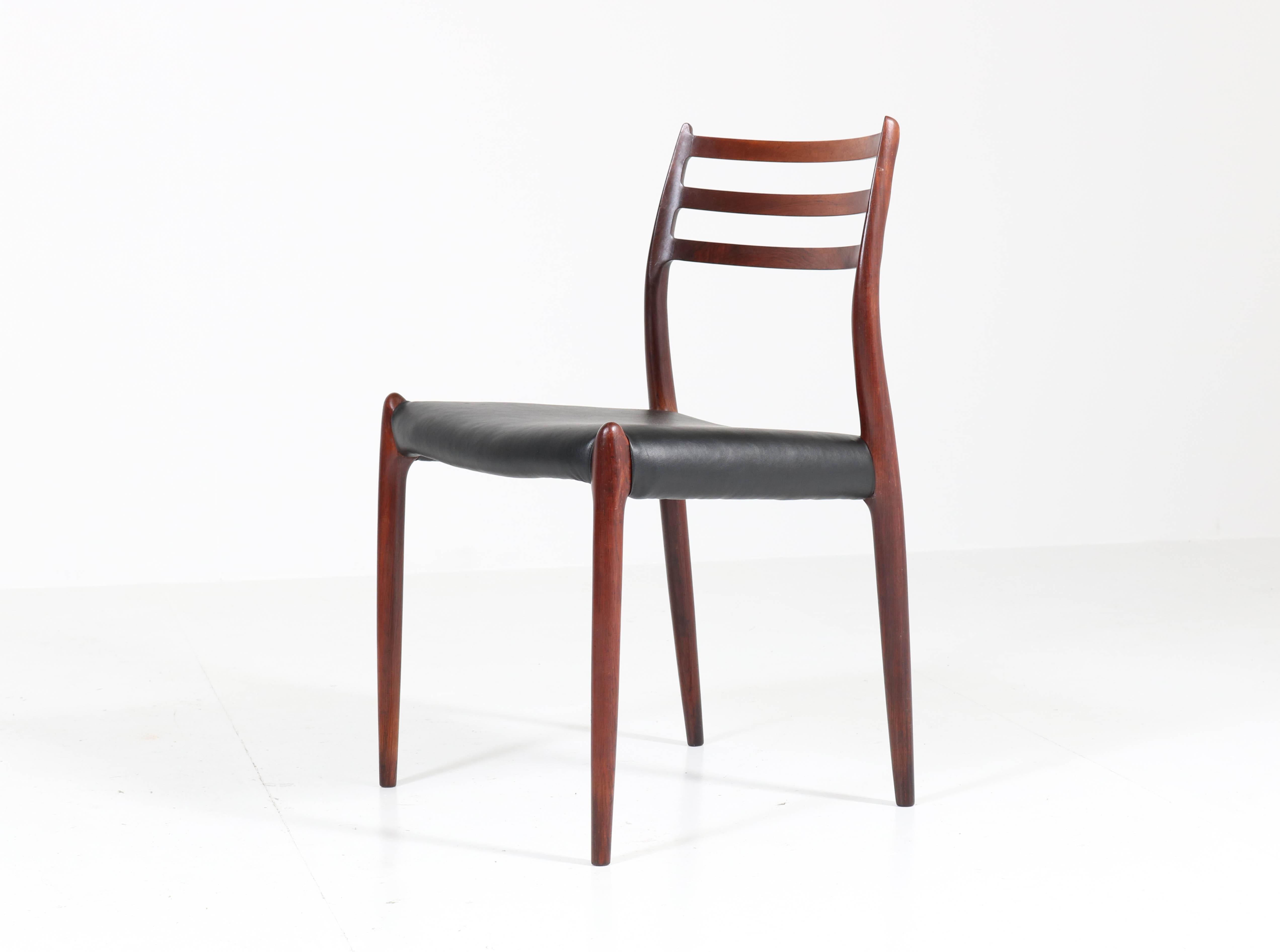 Mid-Century Modern Eight Rosewood Model 78 Chairs by Niels O. Møller for J.L. Møllers, 1954