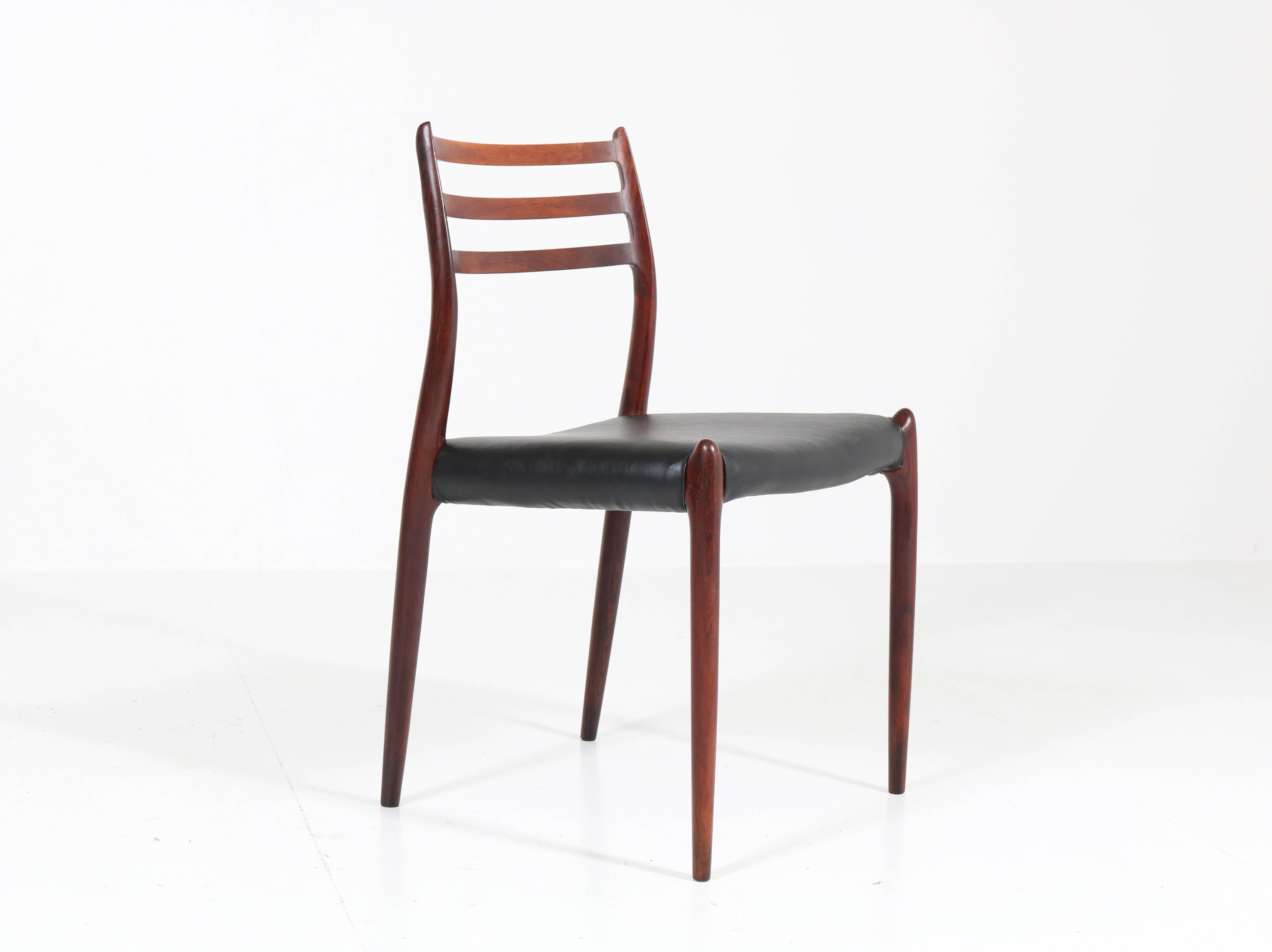 Mid-20th Century Eight Rosewood Model 78 Chairs by Niels O. Møller for J.L. Møllers, 1954