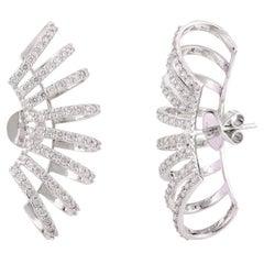 Orecchini con gabbia di diamanti a otto file da 1,32 carati in oro bianco massiccio 18 ct.