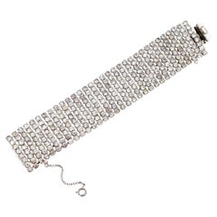 Eight Row Crystal Rhinestone Cocktail Bracelet, 1950s