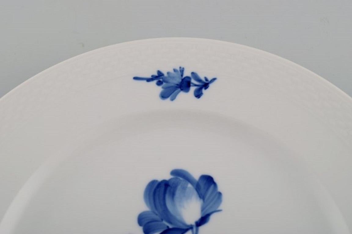 Danish Eight Royal Copenhagen Blue Flower Braided Dinner Plates, Model Number 10/8097