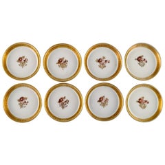 Otto sottobicchieri Royal Copenhagen Golden Basket in porcellana con bordo dorato