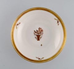 Royal Copenhagen Goldene Korbschalen aus handbemaltem Porzellan