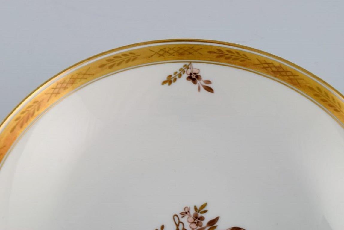 Two Royal Copenhagen Golden Basket Bowls in Hand-Painted Porcelain For Sale 1