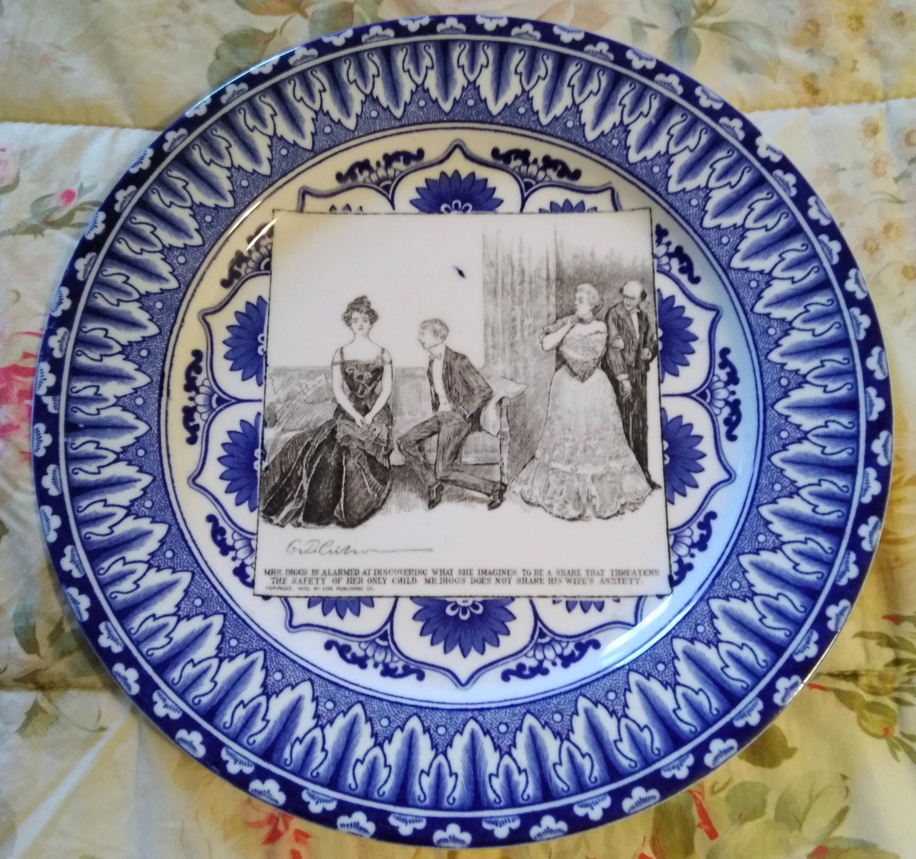 English Royal Doulton Decorative Plates Featuring Charles Dana Gibson Illustrations