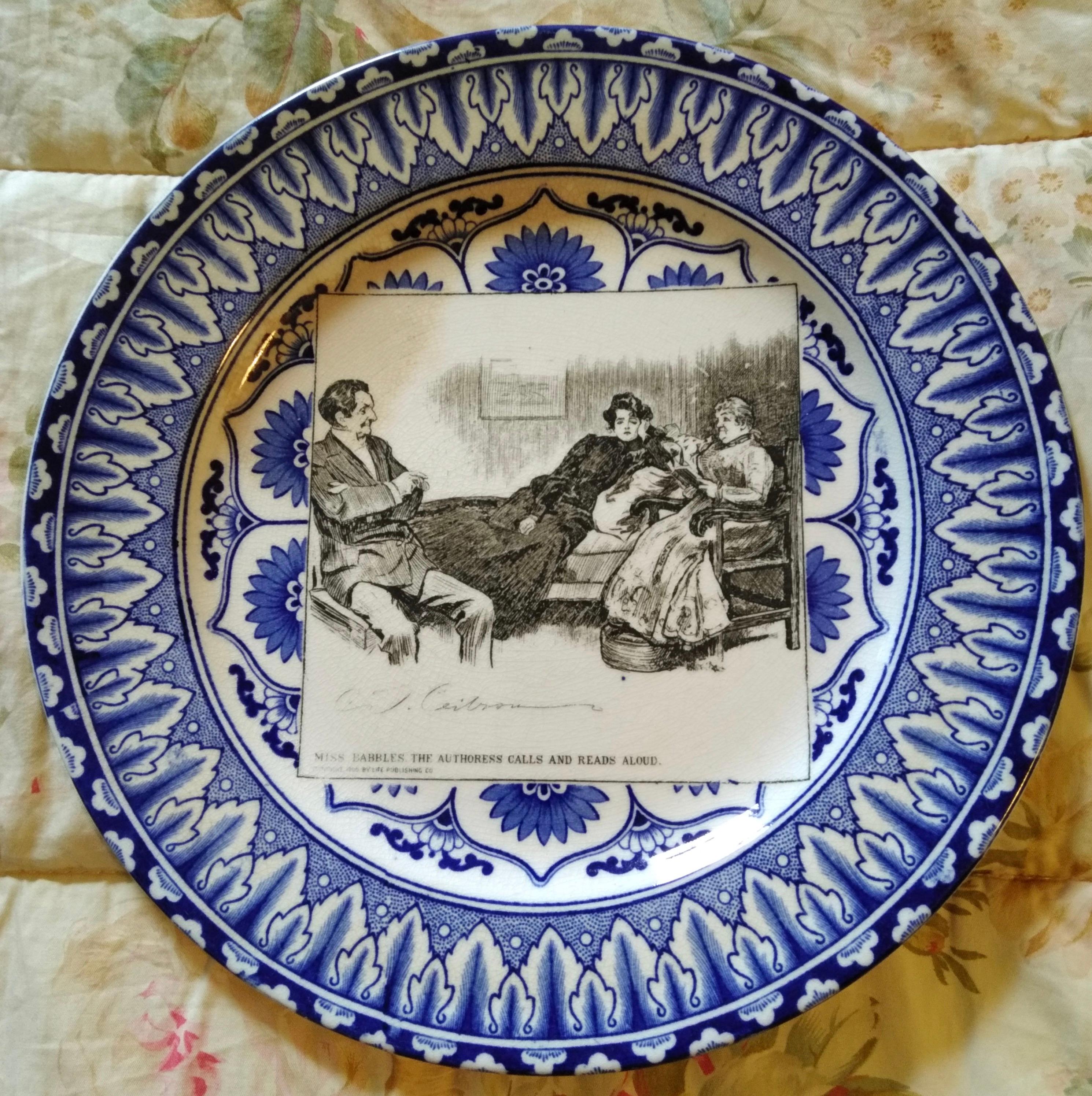 Ceramic Royal Doulton Decorative Plates Featuring Charles Dana Gibson Illustrations