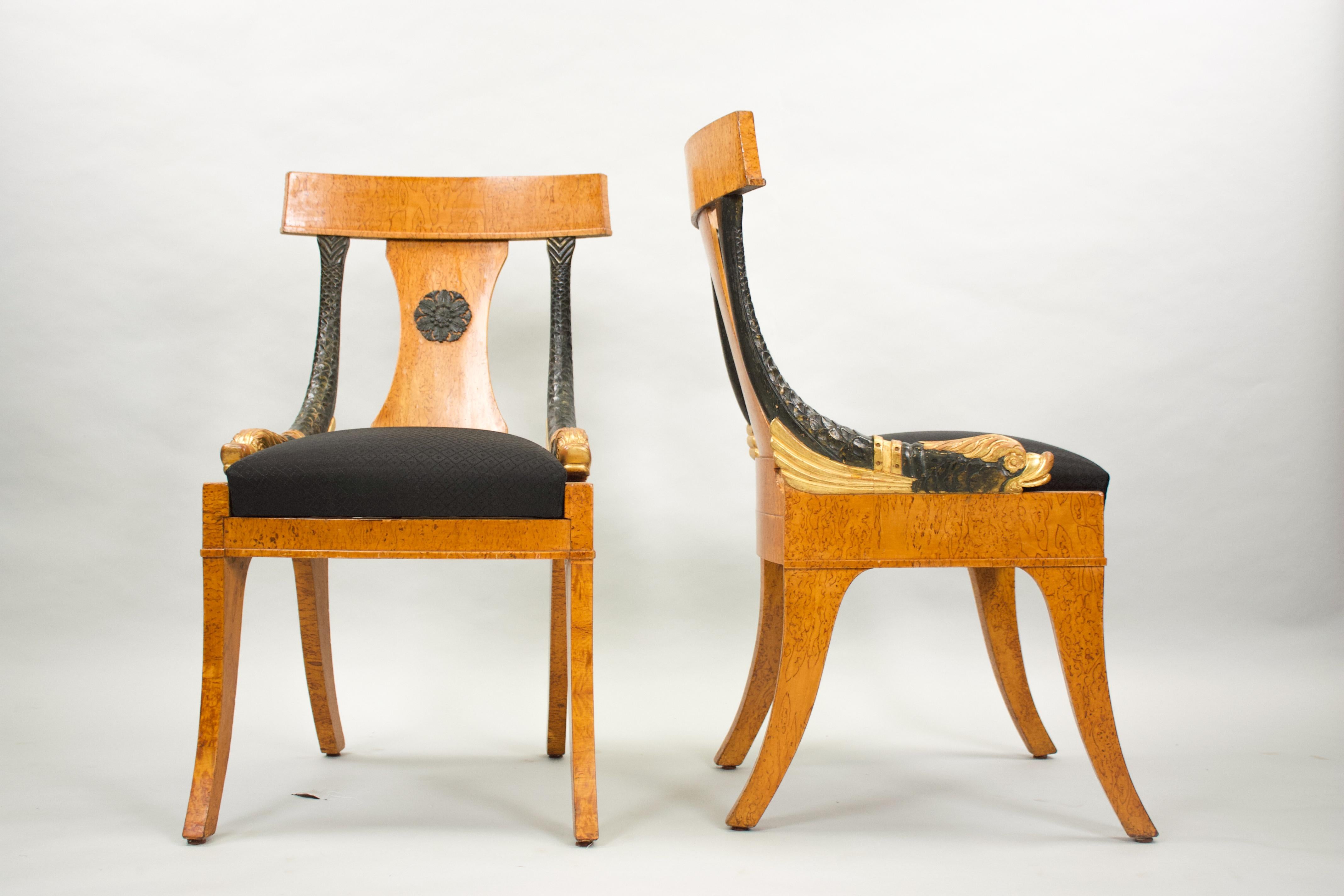 Swedish Eight Russian-Style Dining Room Chairs For Sale