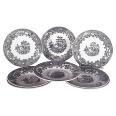 Eight Sacavém Earthenware Plates “Statue, Little Horse”.