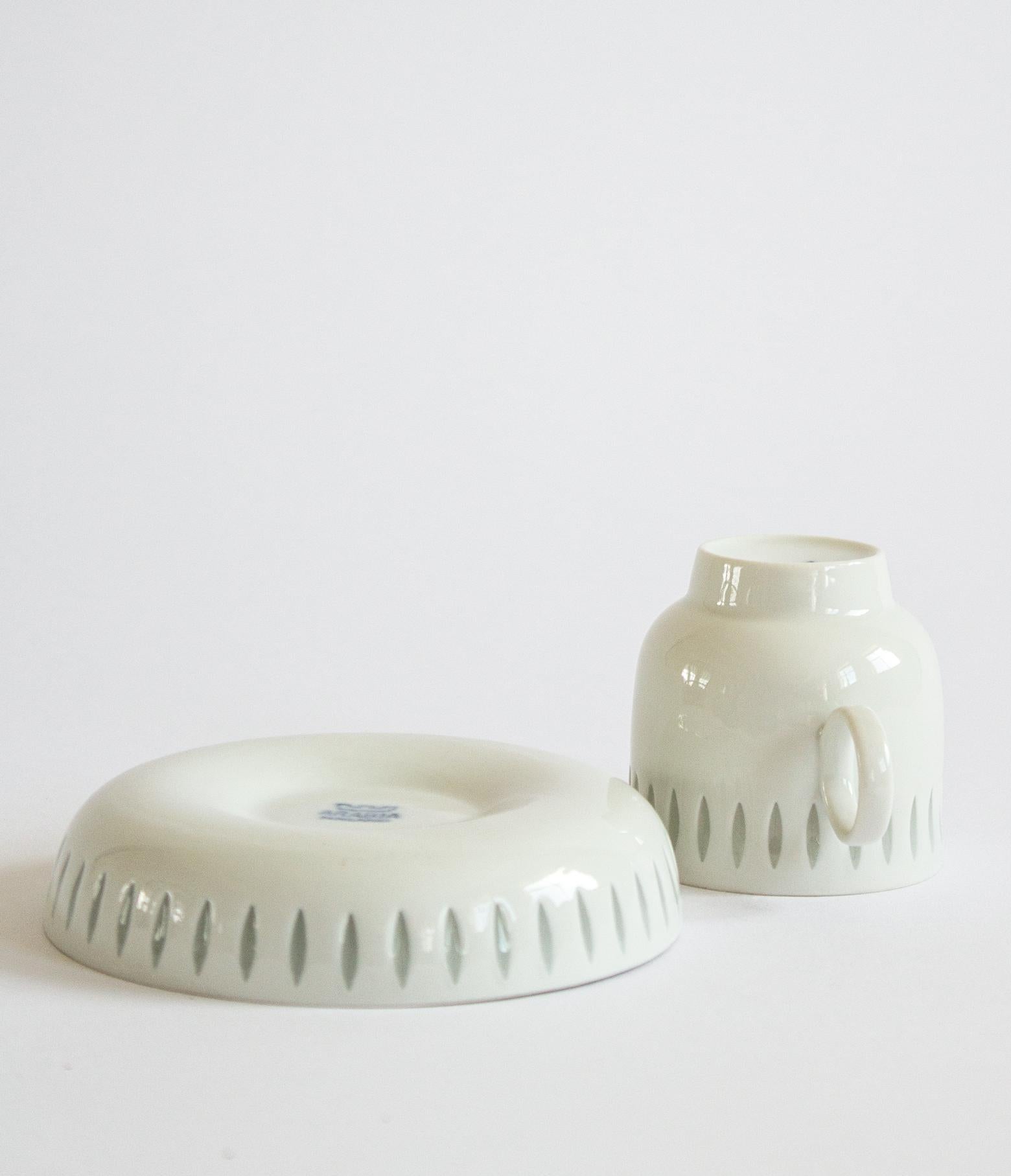 Porcelain Eight Scandinavian Modern Mocha Cups by Friedl Holzer-Kjellberg for Arabia
