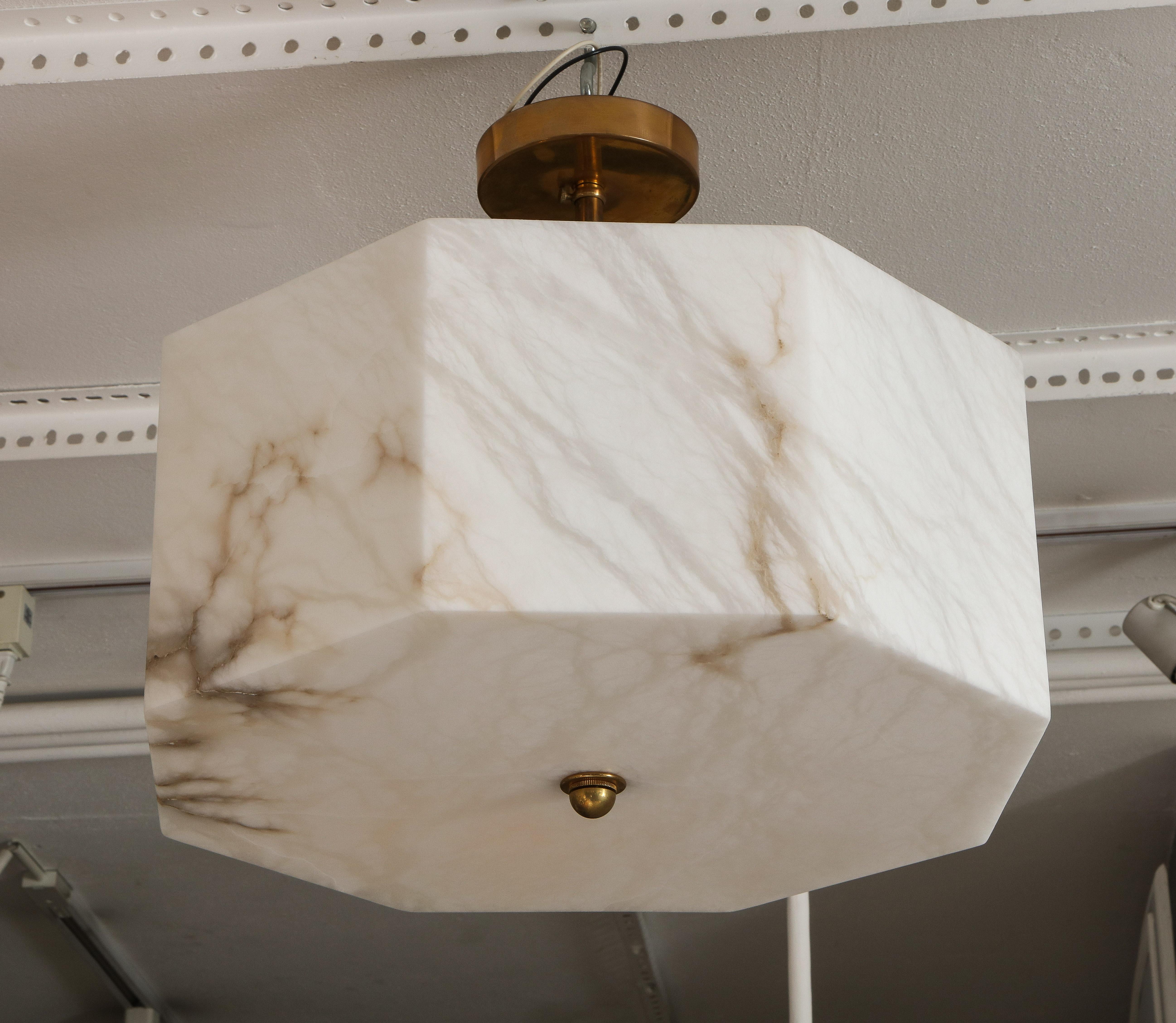 American Eight-Sided Custom Alabaster Fixture For Sale