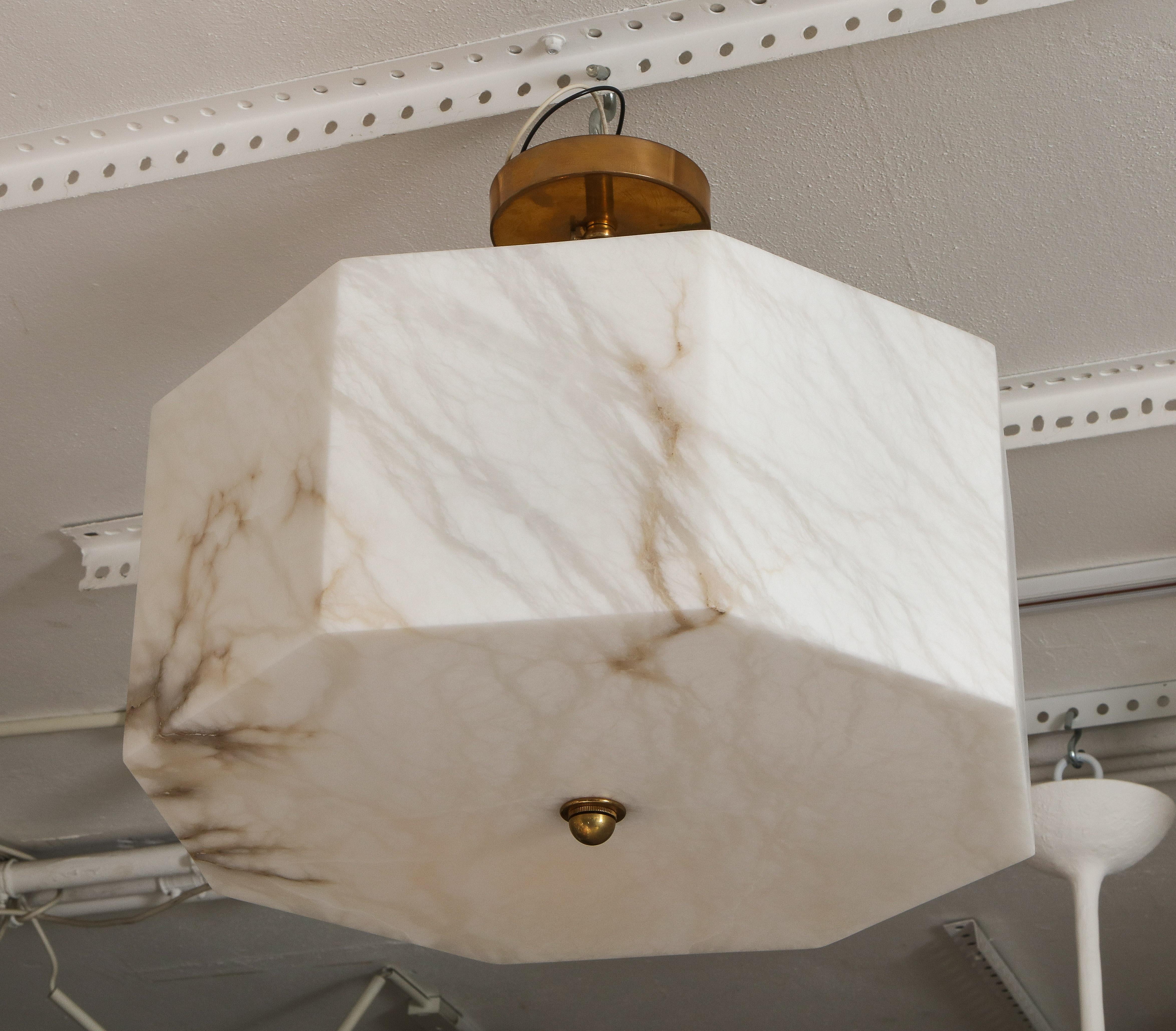 Eight-Sided Custom Alabaster Fixture For Sale 1