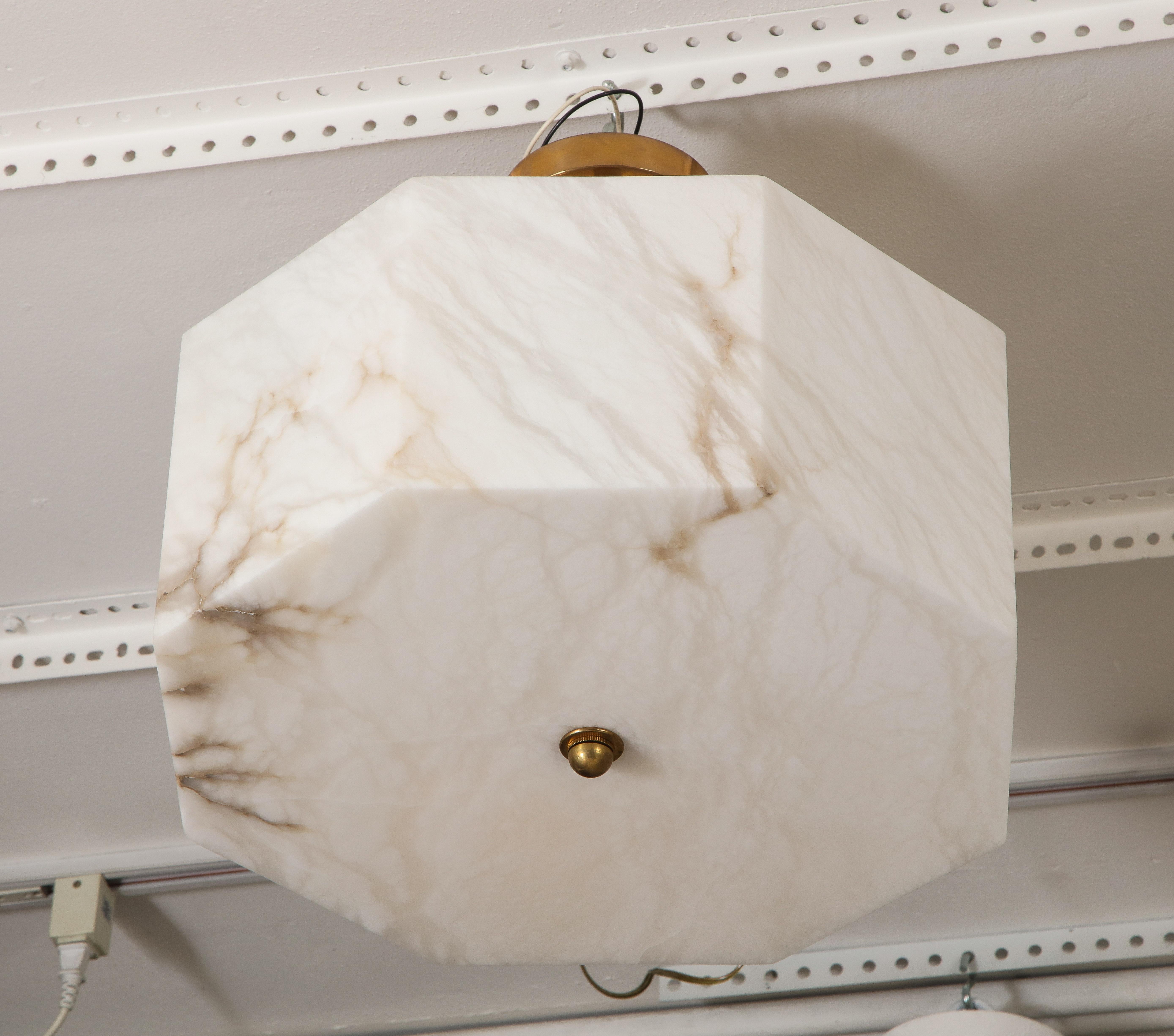 Eight-Sided Custom Alabaster Fixture For Sale 2