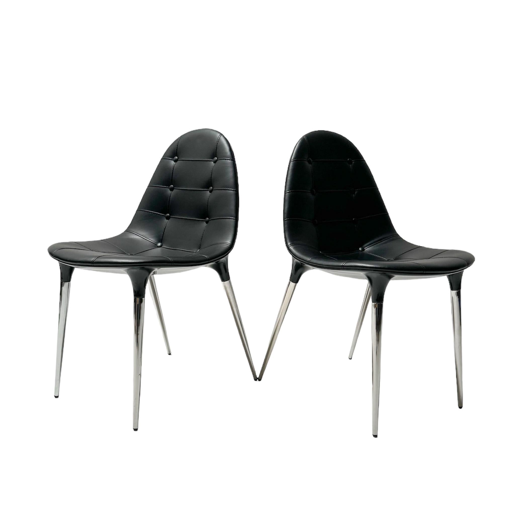 Leather Eight Space Age Caprice Dining Room Chairs by Philippe Starck for Cassina, 2007