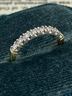 Eight-Stone Diamond (Castle Set) Half-Eternity Band in 18K White & Yellow Gold