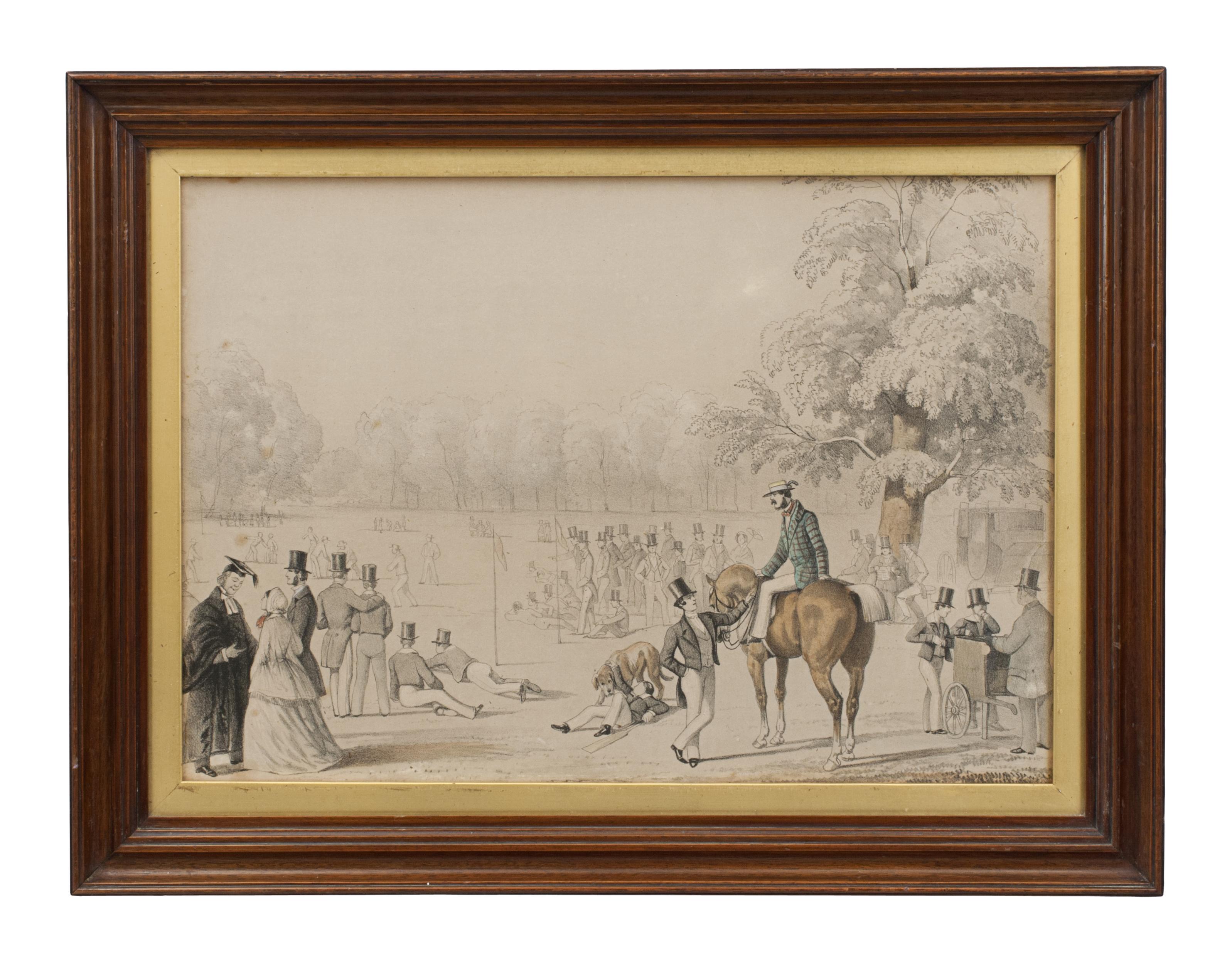 19th Century Eight Student Life Lithographs, Eton and Oxford For Sale