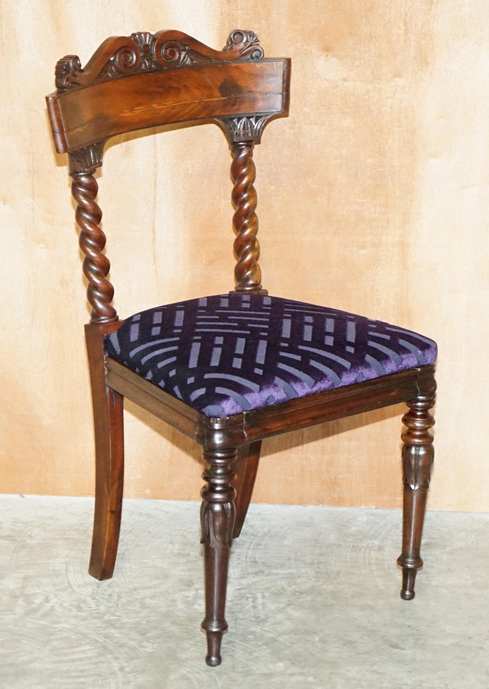 Eight Stunning Antique Victorian Hardwood Dining Chairs with Barley Twist Backs 9