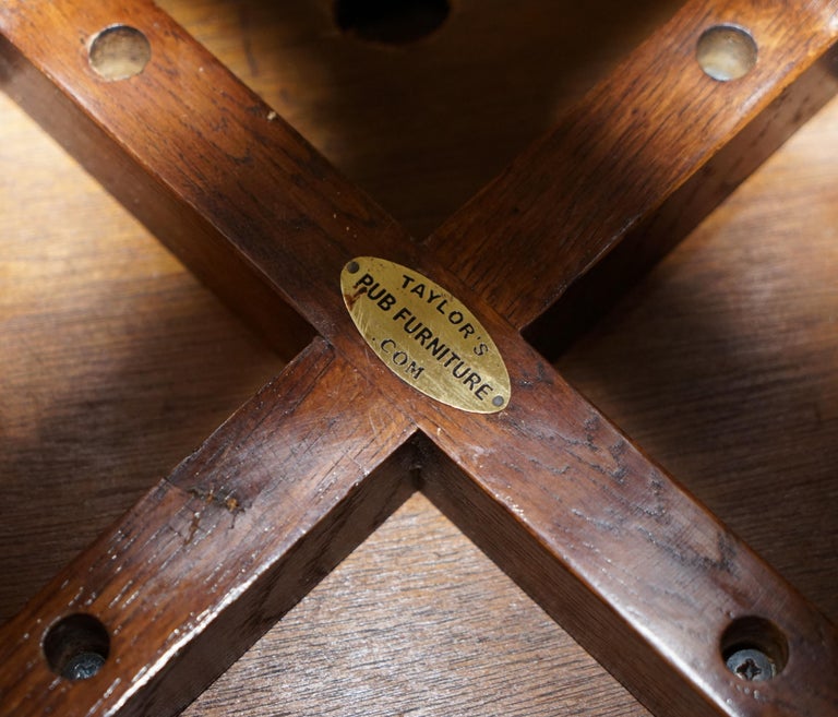 Eight Taylors Pub Furniture Sheldon Leather Oak Swivel Low Bar Stools