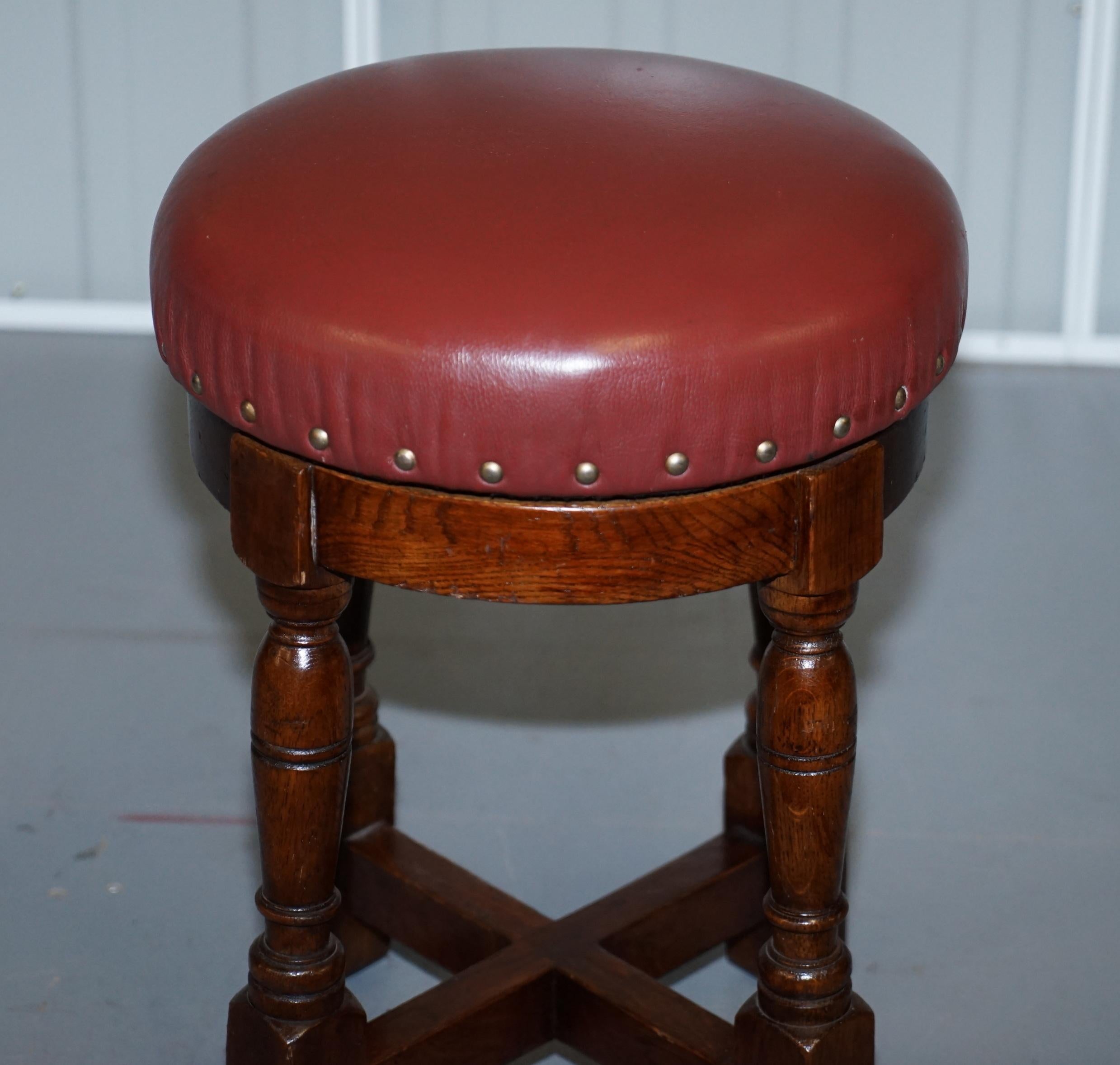Modern Eight Taylors Pub Furniture Sheldon Leather Oak Swivel Low Bar Stools Suite 8