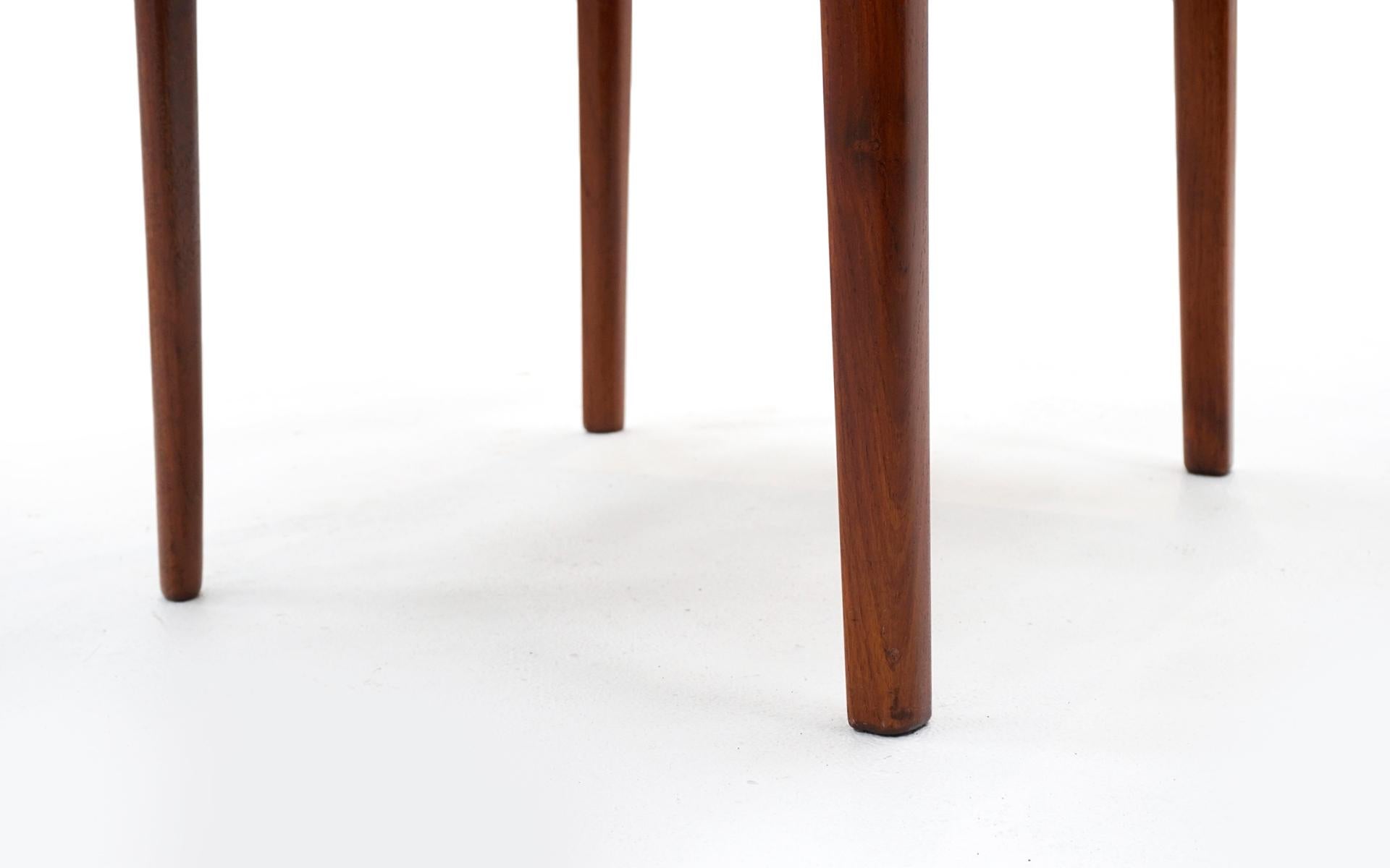 Eight Teak with Black Leather Dining Chairs by Niels Otto Møller 2
