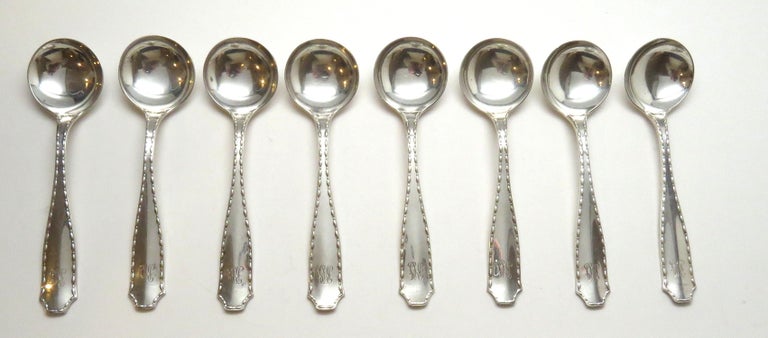 Eight Tiffany and Co. Marquis 1902 Sterling Silver Large Chocolate ...