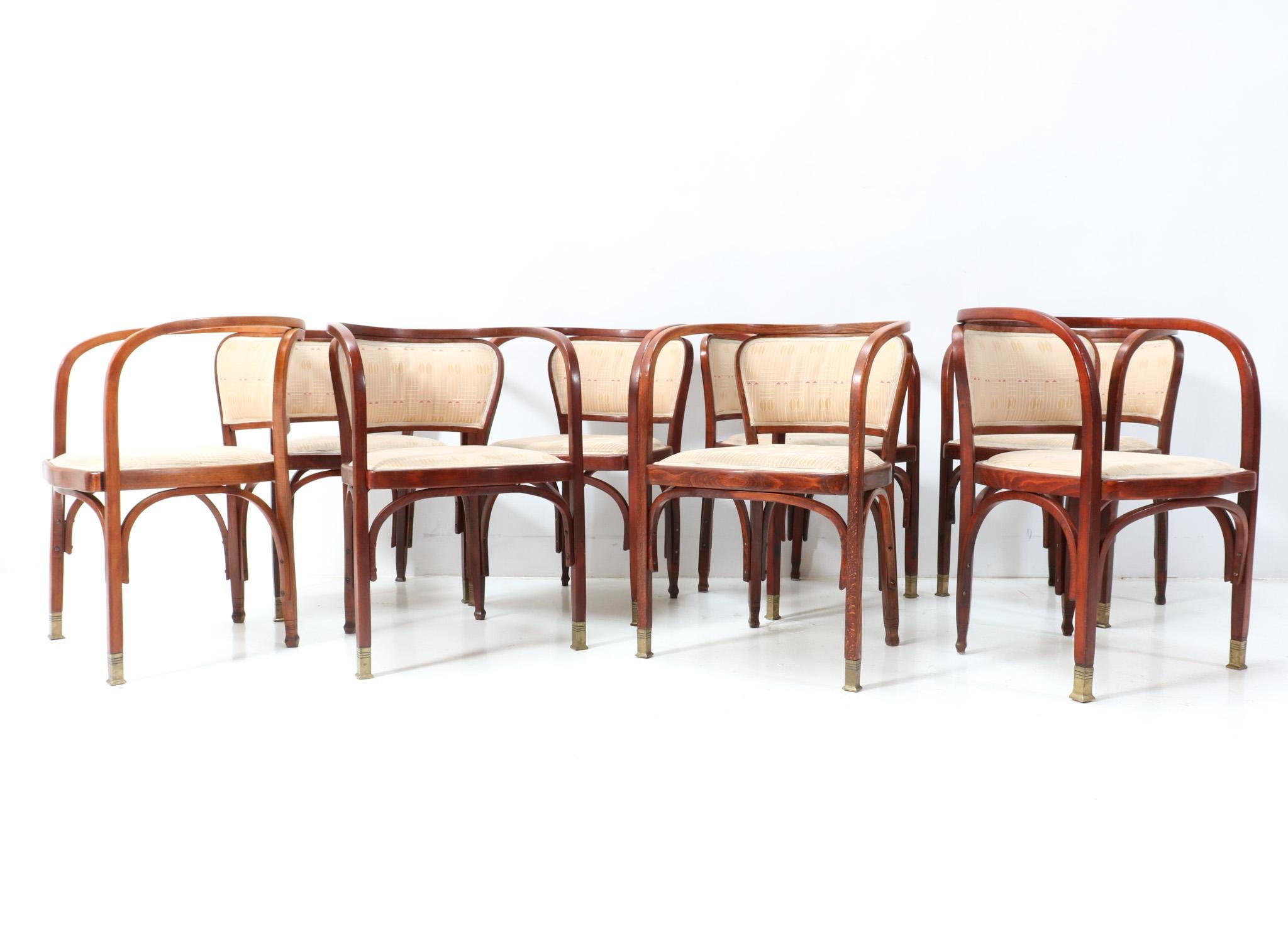 Lacquered Eight Vienna Secession Armchairs by Gustav Siegel for Jacob & Josef Kohn, 1900s For Sale