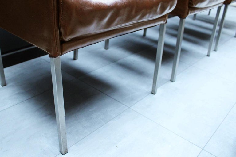 Eight Vintage Brown Leather ‘Texas’ Dining Chairs by Karl Friedrich Föster at 1stDibs karl