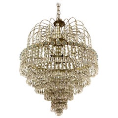 Eight Retro Five-Tier Crystal Chandeliers