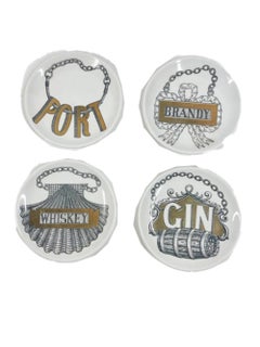 Eight Vintage Fornasetti Ceramic Coasters in the "Vini E Liquori" Pattern