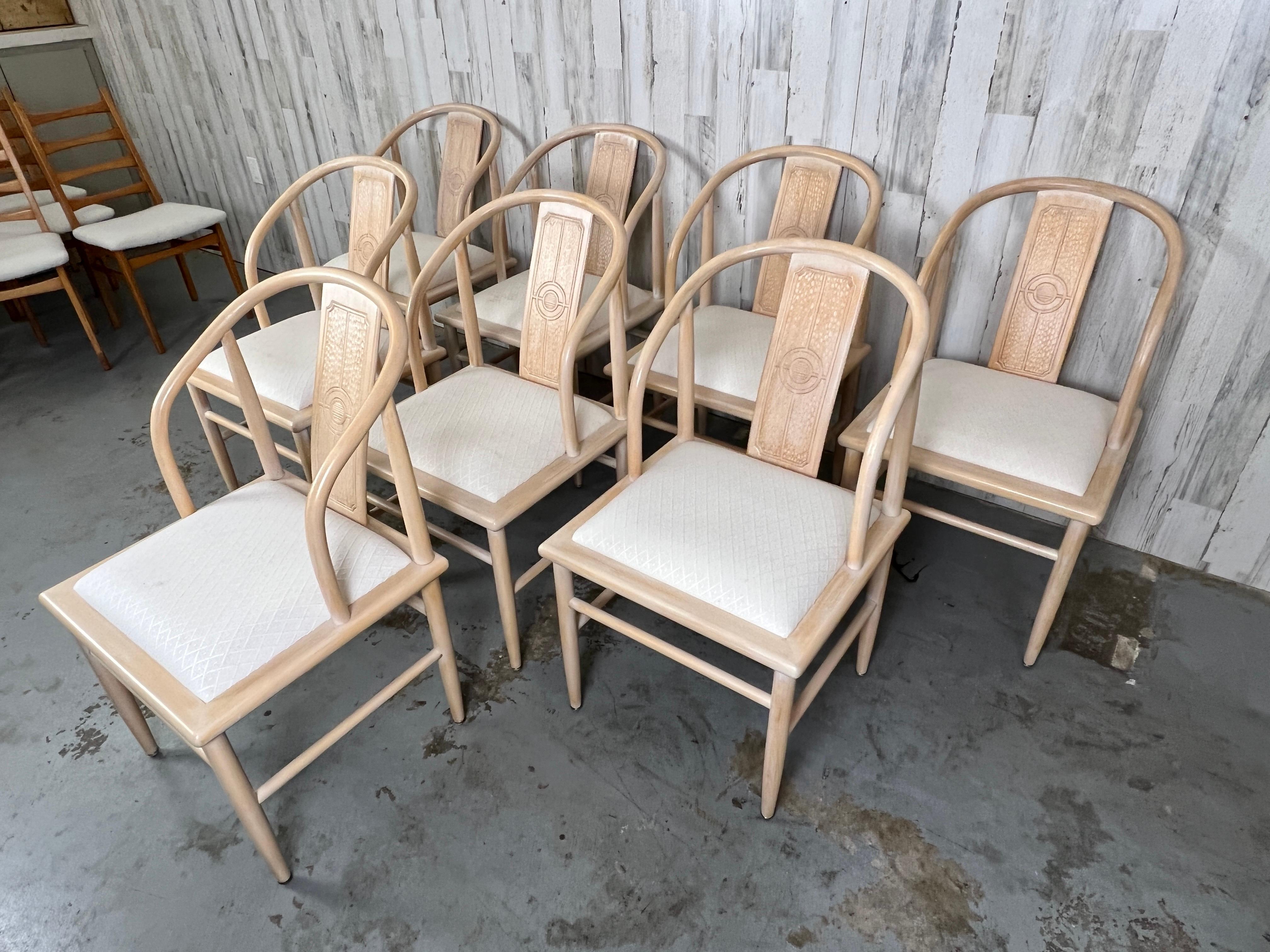 North American Eight Vintage Horseshoe Dining Chairs For Sale