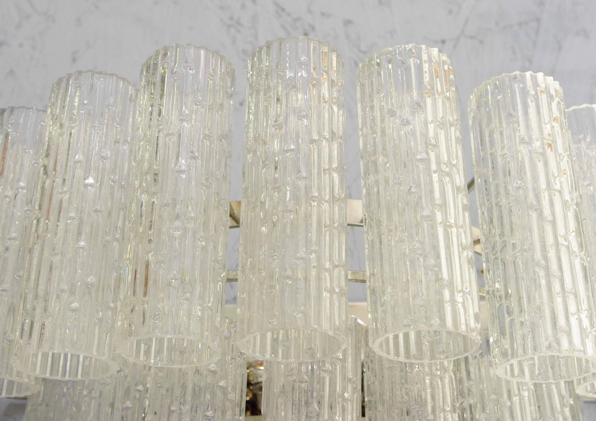 Set of 8 Vintage Italian sconces with clear Murano textured glass 1