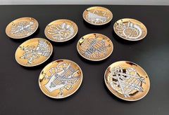 Eight Vintage Piero Fornasetti Musicalia Coasters