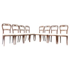Eight Walnut Black Forest Dining  Chairs by Matthijs Horrix for Horrix, 1880s