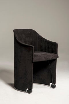 Eight Wheeled B&B MaxAlto Collection Alcantara Armchairs, 1990s