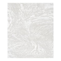 Eight White - Plain Bedroom Hand Knotted Wool Bamboo Silk Allo Rug