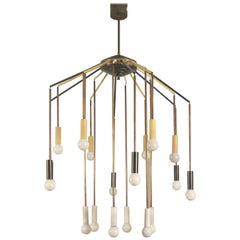 Eighteen Arms Chandelier by Bruno Gatta for Stilnovo, Italy, 1950s