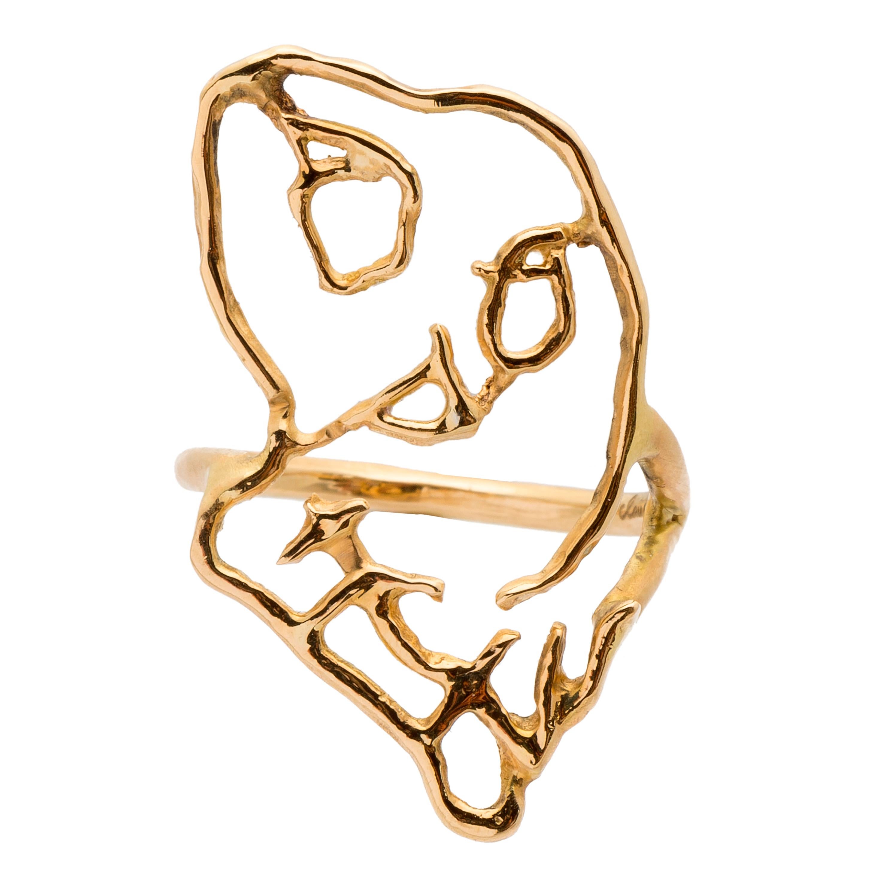 Eighteen Carat Gold Contemporary Skull Ring Claude Lévêque For Sale