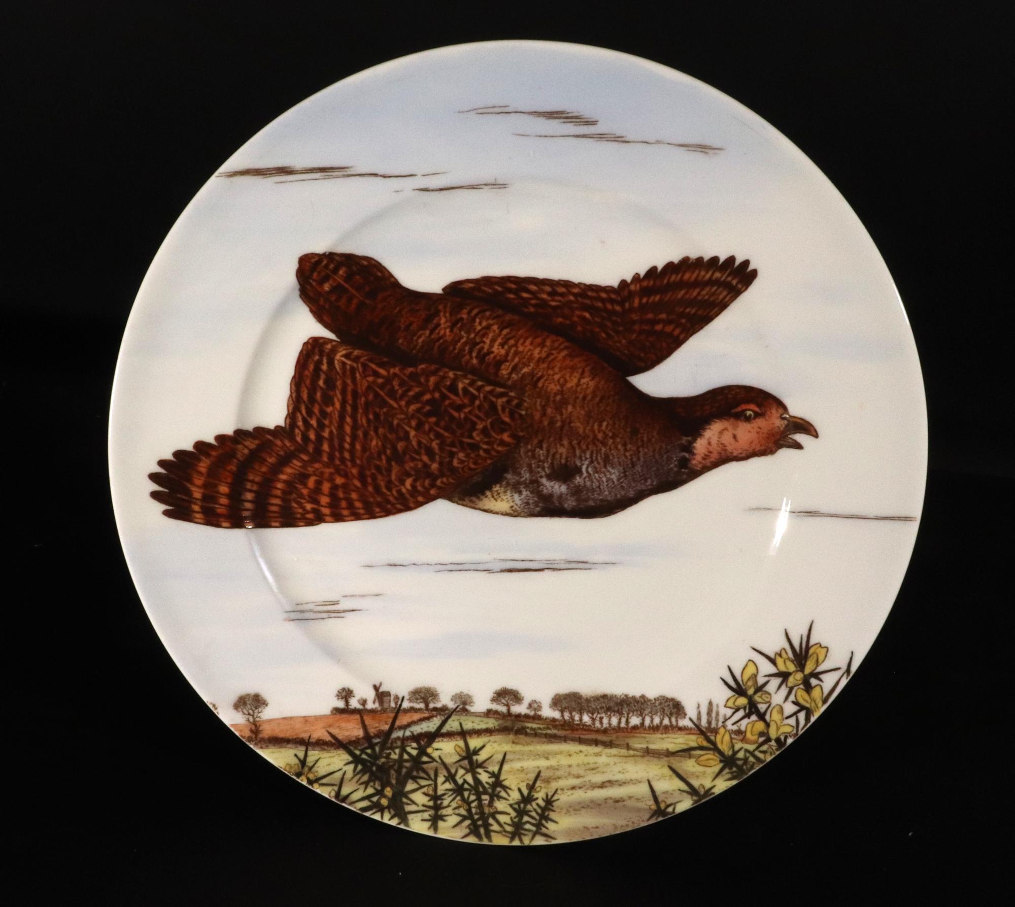 Eighteen English Porcelain Game Bird Plates, Designed by Edward Kennard 5