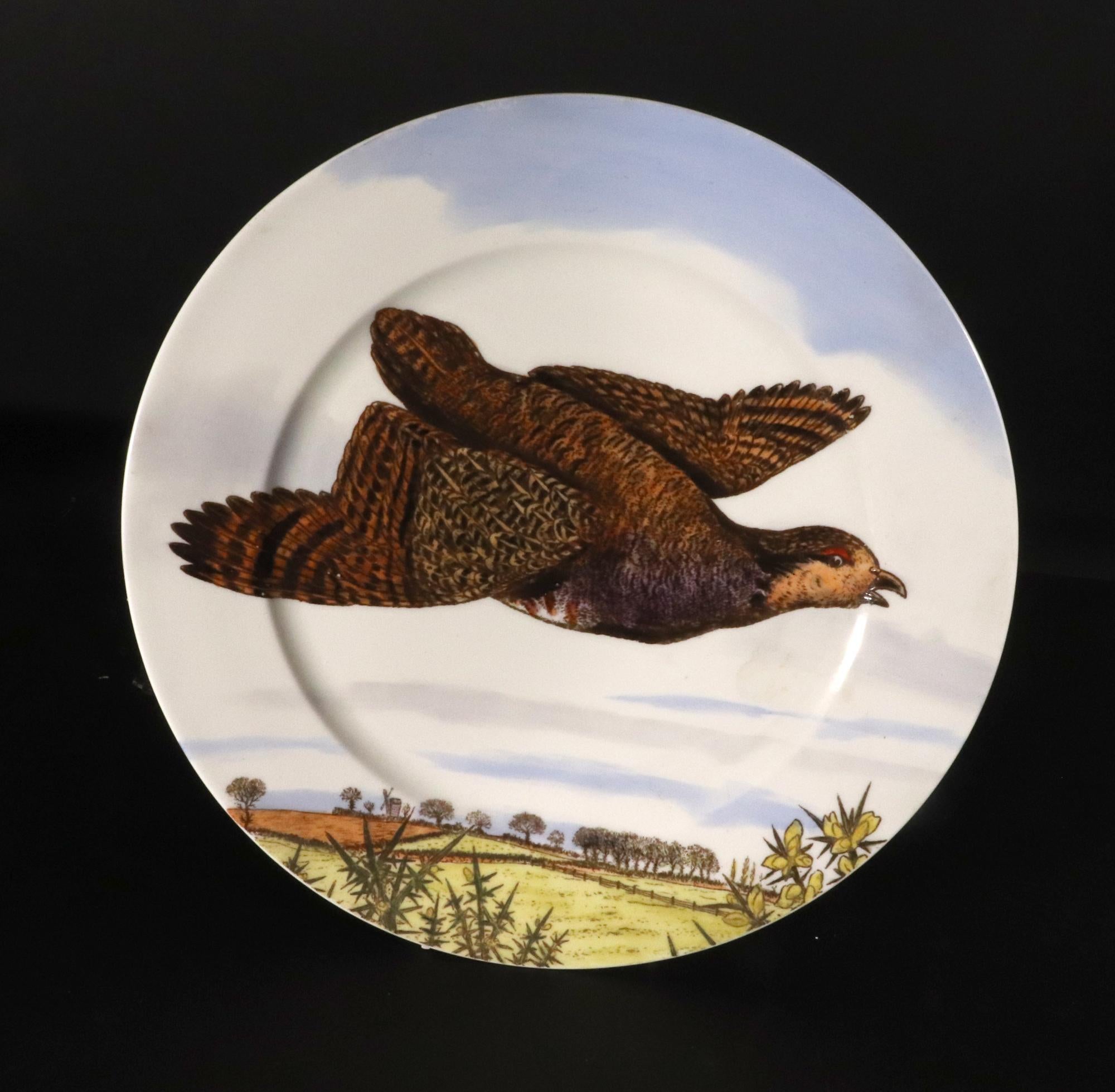 Eighteen English Porcelain Game Bird Plates, Designed by Edward Kennard 10